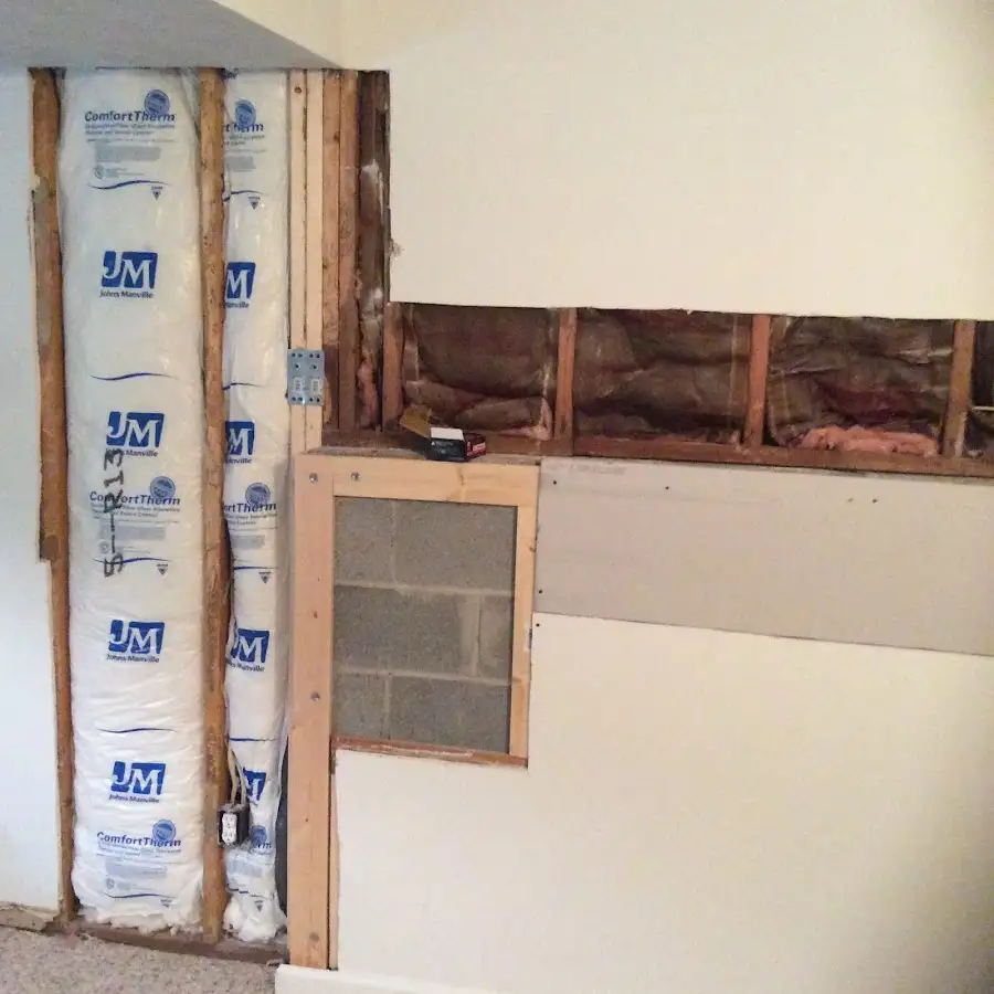 Wall insulation replacement during Basement Flood Cleanup in Anchorage